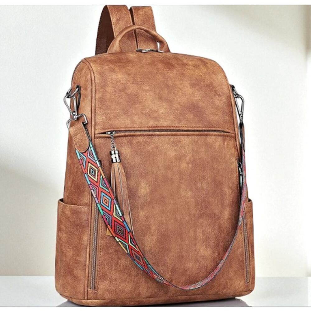 Fadeon Leather Convertible Backpack Shoulder Bag … - image 3